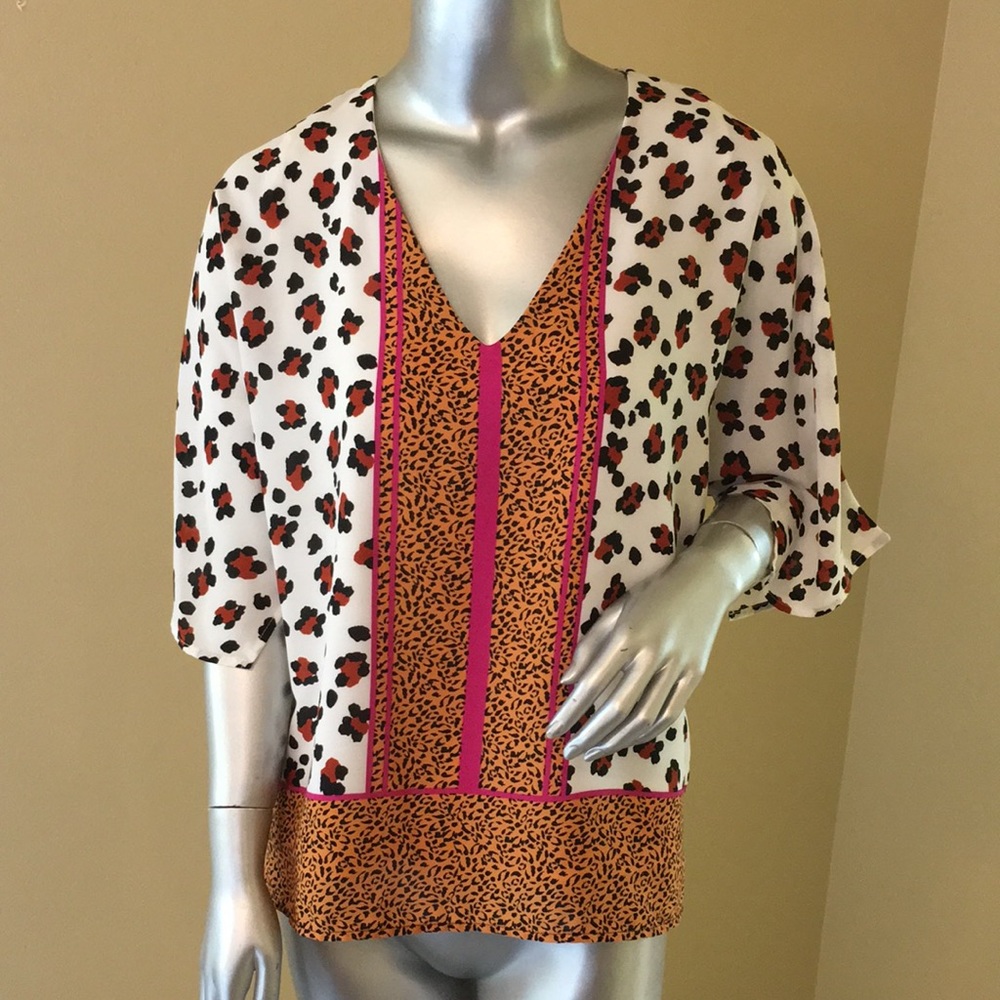 Allison Joy leopard print short sleeve top